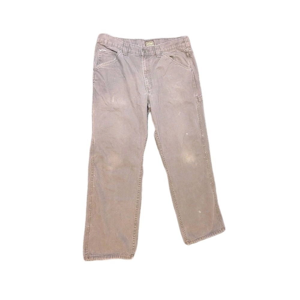 Schmidt Workwear Carpenter Pants Men Size 36x32 Gray Canvas Straight Leg